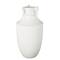 18.25" White Ceramic Sleek Amphora Vase with Scroll Handles